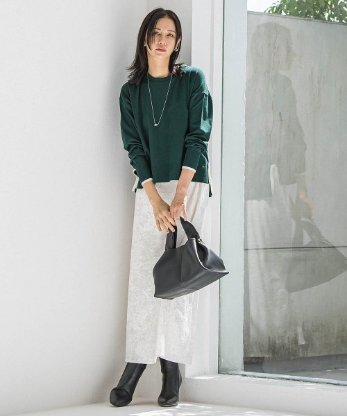 LAUTREAMONT（ロートレアモン）の「【WEB限定】カラー配色ニット≪洗える≫（ニット/セーター・レディース・ダークネイビー/グリーン系その他/ホワイト系その他/ピンク系その他・9号）」の10枚目の写真