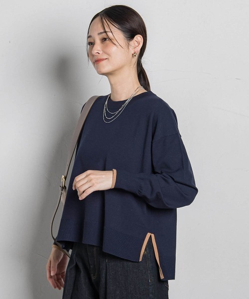 LAUTREAMONT（ロートレアモン）の「【WEB限定】カラー配色ニット≪洗える≫（ニット/セーター・レディース・ダークネイビー/グリーン系その他/ホワイト系その他/ピンク系その他・9号）」の19枚目の写真