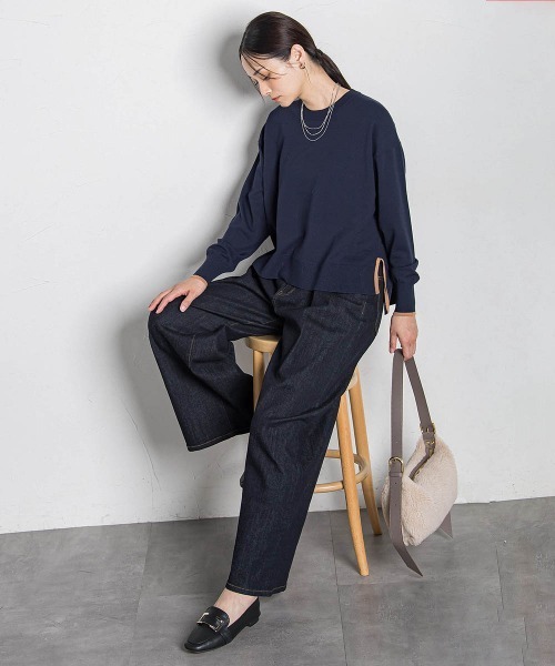 LAUTREAMONT（ロートレアモン）の「【WEB限定】カラー配色ニット≪洗える≫（ニット/セーター・レディース・ダークネイビー/グリーン系その他/ホワイト系その他/ピンク系その他・9号）」の22枚目の写真