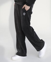 ベルベットワッフルワイドパンツチャコール