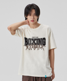 [ファイトクラブボクシング]コットンルーズフィット半袖Tシャツ_バターミルク