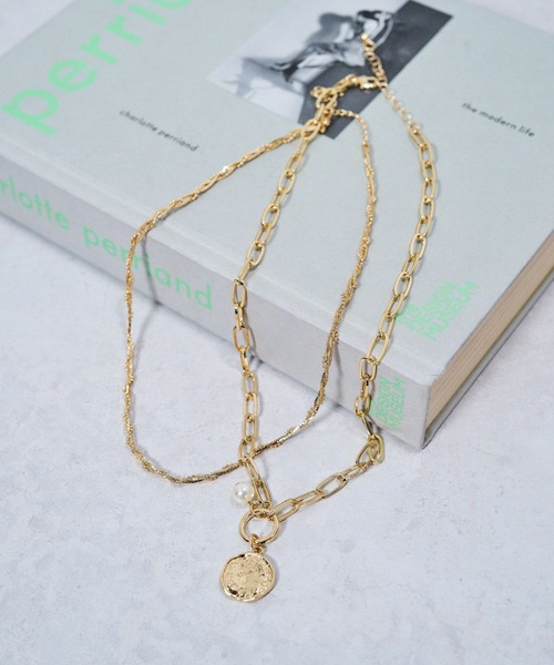 HARE(ハレ)の「2レンパーツツキネックレス(HARE)(ネックレス・レディース・シルバー/ゴールド・FREE)」の1枚目の写真