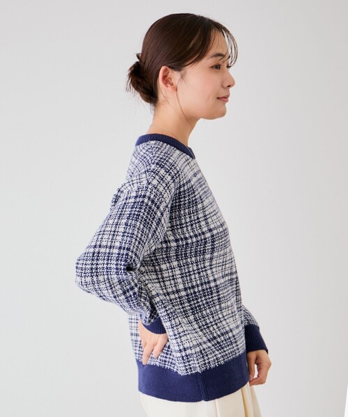 Jayro(ジャイロ)の「ジャガードチェックプルオーバー(ニット/セーター・レディース・ブラック系その他/ベージュ系その他/ネイビー・FREE)」の18枚目の写真