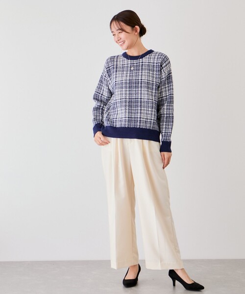 Jayro(ジャイロ)の「ジャガードチェックプルオーバー(ニット/セーター・レディース・ブラック系その他/ベージュ系その他/ネイビー・FREE)」の20枚目の写真