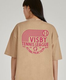 ビスビテニスリーグラウンドネック15番手綿半袖Tシャツ_ベージュ