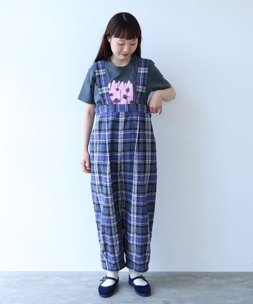 bulle de savon(ビュルデサボン)の「●broken dobby check サロペット(サロペット/オーバーオール・レディース・イエロー/ブルーグレー・FREE)」の1枚目の写真