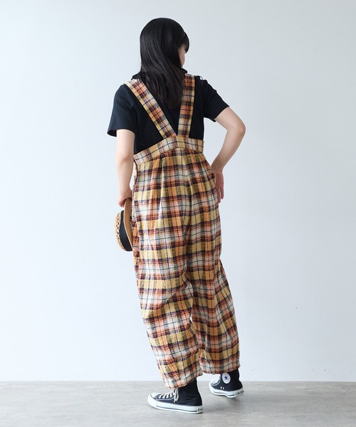bulle de savon(ビュルデサボン)の「●broken dobby check サロペット(サロペット/オーバーオール・レディース・イエロー/ブルーグレー・FREE)」の8枚目の写真
