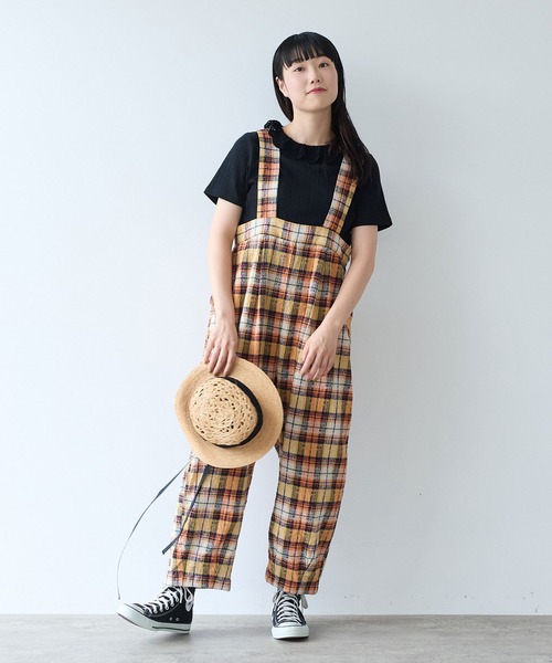 bulle de savon(ビュルデサボン)の「●broken dobby check サロペット(サロペット/オーバーオール・レディース・イエロー/ブルーグレー・FREE)」の9枚目の写真