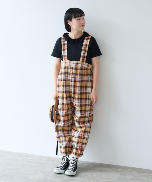 bulle de savon(ビュルデサボン)の「●broken dobby check サロペット(サロペット/オーバーオール・レディース・イエロー/ブルーグレー・FREE)」の10枚目の写真