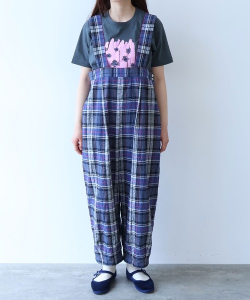 bulle de savon(ビュルデサボン)の「●broken dobby check サロペット(サロペット/オーバーオール・レディース・イエロー/ブルーグレー・FREE)」の22枚目の写真