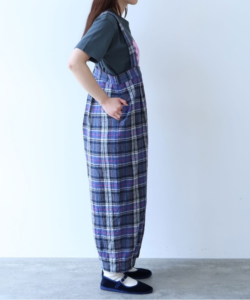 bulle de savon(ビュルデサボン)の「●broken dobby check サロペット(サロペット/オーバーオール・レディース・イエロー/ブルーグレー・FREE)」の21枚目の写真