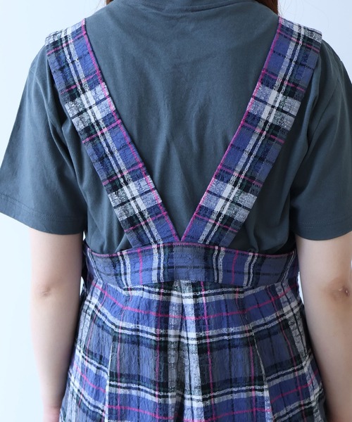 bulle de savon(ビュルデサボン)の「●broken dobby check サロペット(サロペット/オーバーオール・レディース・イエロー/ブルーグレー・FREE)」の16枚目の写真