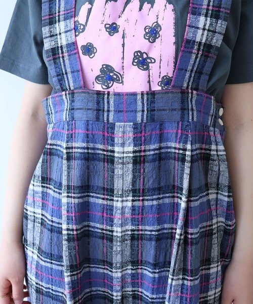 bulle de savon(ビュルデサボン)の「●broken dobby check サロペット(サロペット/オーバーオール・レディース・イエロー/ブルーグレー・FREE)」の15枚目の写真