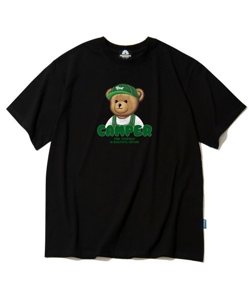 TRIPSHION(トリップション)の「キャンパーベアグラフィックTシャツ - ブラック(Tシャツ/カットソー・メンズ・その他・LARGE/MEDIUM/X-LARGE)」の1枚目の写真