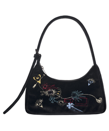KIMZISU（キムジス）の「Multicolour Embroidery Velvet Mini Bag _ BLACK（ショルダーバッグ）」