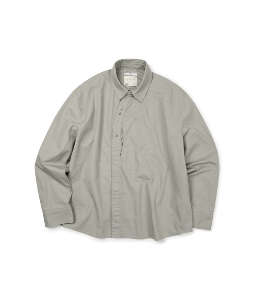 ETCE(イーティーシーイー)の「CURVED COTTON SHIRTS (GRAY)(シャツ/ブラウス・メンズ・その他・MEDIUM/LARGE/X-LARGE)」の1枚目の写真