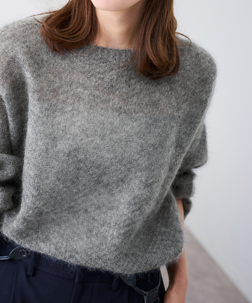 FRAMeWORK（フレームワーク）の「モヘヤmix カノコ柄プルオーバー（ニット/セーター・レディース・チャコールグレー/アイボリー/ライトグリーン/ピンク/バーガンディー・FREE）」の13枚目の写真