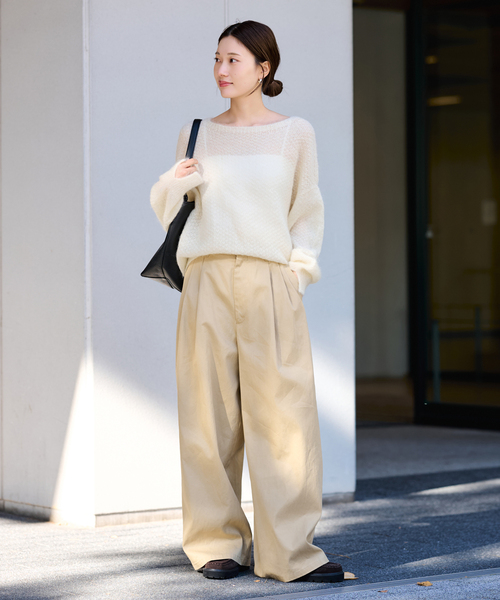 FRAMeWORK（フレームワーク）の「モヘヤmix カノコ柄プルオーバー（ニット/セーター・レディース・チャコールグレー/アイボリー/ライトグリーン/ピンク/バーガンディー・FREE）」の16枚目の写真