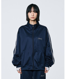 AAMBITION（アアンビション）の「ジャカードライントラックジャケット（ネイビー）（ナイロンジャケット）」