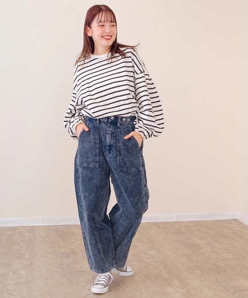 go slow caravan(ゴースローキャラバン)の「mililopiulu/ミリロピュール コーデュロイ ケミカルワーク ラフパンツ(その他パンツ・レディース・ベージュ/ピンク/ネイビー・FREE)」の16枚目の写真