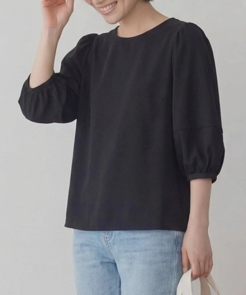 cammie(キャミー)の「クルーネックトップス(Tシャツ/カットソー・レディース・ホワイト/ブラック・M/L)」の9枚目の写真