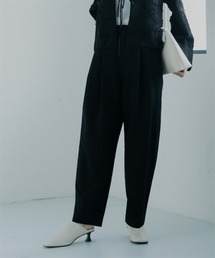 小さいサイズ ダブルタックテーパードパンツ 低身長さん・小柄女性