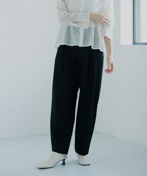 Petitjo（プッチージョ）の「小さいサイズ　ダブルタックテーパードパンツ　低身長さん・小柄女性（その他パンツ・レディース・ブラック/チャコールグレー・PL/PM/PS/PSS）」の7枚目の写真