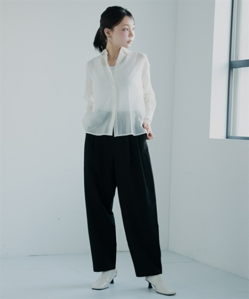 Petitjo（プッチージョ）の「小さいサイズ　ダブルタックテーパードパンツ　低身長さん・小柄女性（その他パンツ・レディース・ブラック/チャコールグレー・PL/PM/PS/PSS）」の9枚目の写真