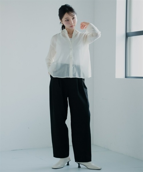 Petitjo（プッチージョ）の「小さいサイズ　ダブルタックテーパードパンツ　低身長さん・小柄女性（その他パンツ・レディース・ブラック/チャコールグレー・PL/PM/PS/PSS）」の8枚目の写真