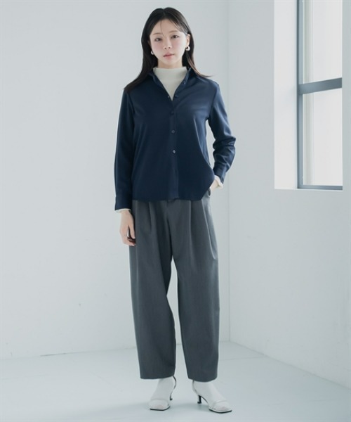 Petitjo（プッチージョ）の「小さいサイズ　ダブルタックテーパードパンツ　低身長さん・小柄女性（その他パンツ・レディース・ブラック/チャコールグレー・PL/PM/PS/PSS）」の10枚目の写真