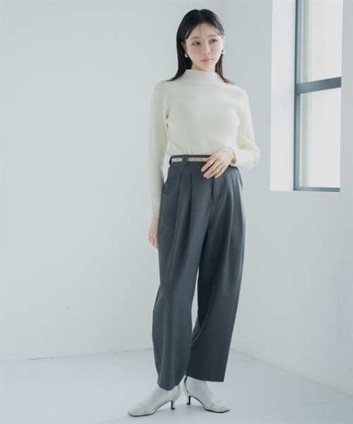 Petitjo（プッチージョ）の「小さいサイズ　ダブルタックテーパードパンツ　低身長さん・小柄女性（その他パンツ・レディース・ブラック/チャコールグレー・PL/PM/PS/PSS）」の15枚目の写真