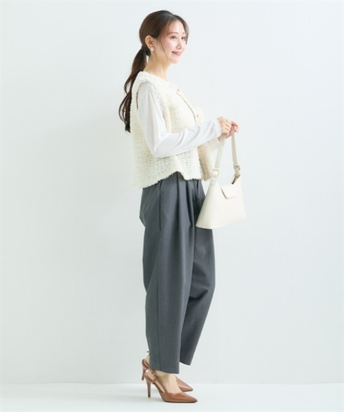 Petitjo（プッチージョ）の「小さいサイズ　ダブルタックテーパードパンツ　低身長さん・小柄女性（その他パンツ・レディース・ブラック/チャコールグレー・PL/PM/PS/PSS）」の17枚目の写真