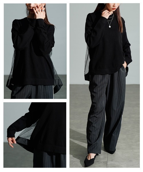 Sawa a la mode(サワアラモード)の「バックチュールニットプルオーバー(ニット/セーター・レディース・ブラック・FREE)」の17枚目の写真
