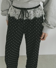 VANNIE U | レースレイヤードドットイージーパンツ(その他パンツ)