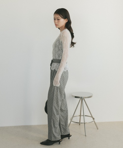 VANNIE U（ヴァニーユー）の「レースレイヤードドットイージーパンツ（その他パンツ・レディース・ブラック/グレー・FREE）」の15枚目の写真