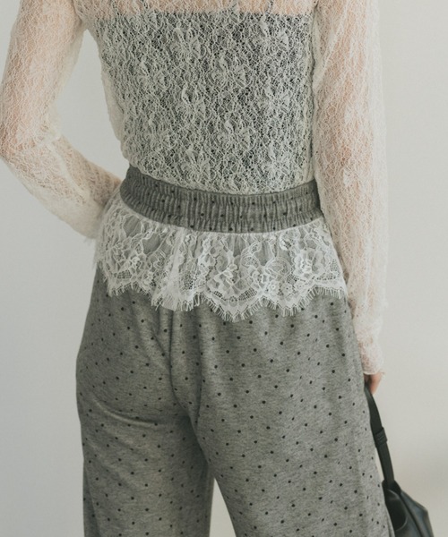 VANNIE U（ヴァニーユー）の「レースレイヤードドットイージーパンツ（その他パンツ・レディース・ブラック/グレー・FREE）」の13枚目の写真