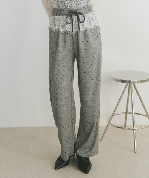 VANNIE U（ヴァニーユー）の「レースレイヤードドットイージーパンツ（その他パンツ・レディース・ブラック/グレー・FREE）」の10枚目の写真