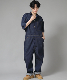 SAINTCREW（セントクルー）の「Sense Walker Tapered Short Sleeve Jumpsuit SWT-511 Denim Indigo BRS（つなぎ/オールインワン・レディース）」