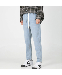 ウエストバンディングスパン日付デニムパンツ