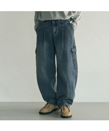 ROTEMBER（ローテンバー）の「[デイリールーム x ロテムバー] バルーンレッグミルデニムカーゴパンツ [ミッドブルー]（デニムパンツ）」