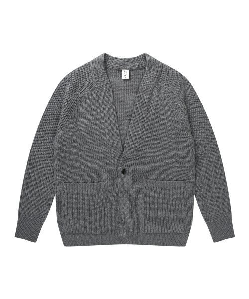 Wool Texture Cardigan Sweater_Gray