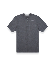 R-0031 / R4-SIGNATURE HENLEY NECK TSHIRTS(GRAY)
