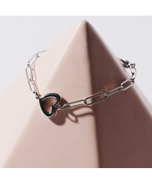 JBANS CLASSIC（ジェイバンスクラシック）の「Volume Line Heart Pendant Chain Bracelet (C2503AC1297_SV)（ブレスレット・レディース）」