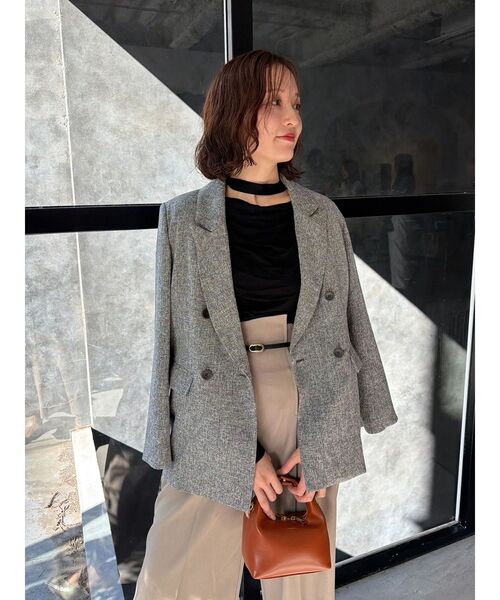 LAGUNAMOON(ラグナムーン)の「ドレープボウタイカットトップス 【夏服】【シアートップス】(Tシャツ/カットソー・レディース・ラベンダー/ミント/ブラック/アイボリー・FREE)」の5枚目の写真