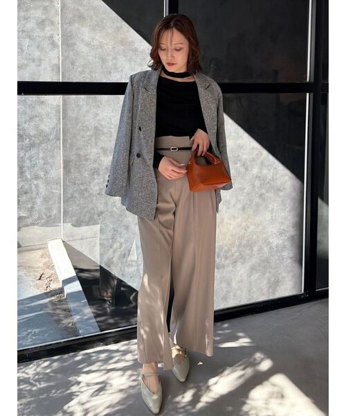 LAGUNAMOON（ラグナムーン）の「ドレープボウタイカットトップス（Tシャツ/カットソー・レディース・ラベンダー/ミント/ブラック/アイボリー・FREE）」の12枚目の写真