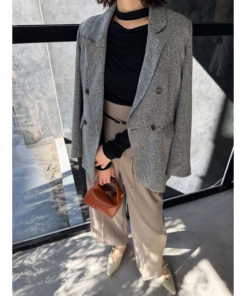 LAGUNAMOON（ラグナムーン）の「ドレープボウタイカットトップス（Tシャツ/カットソー・レディース・ラベンダー/ミント/ブラック/アイボリー・FREE）」の13枚目の写真