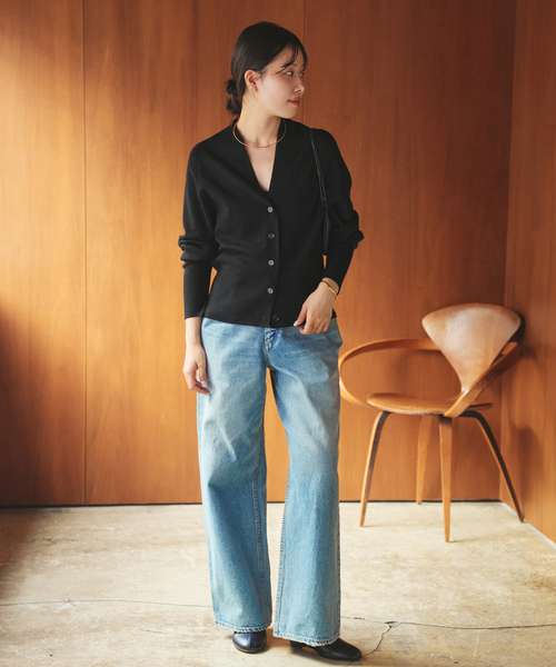 plage（プラージュ）の「LE PETIT PULLE / ル プティ プレ 別注 TULIP COLLAR カーディガン（カーディガン/ボレロ・レディース・ブラック/タン/ホワイト・FREE）」の6枚目の写真