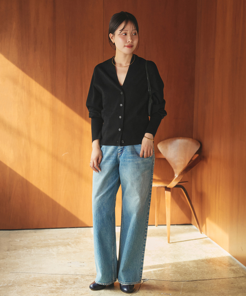 plage（プラージュ）の「LE PETIT PULLE / ル プティ プレ 別注 TULIP COLLAR カーディガン（カーディガン/ボレロ・レディース・ブラック/タン/ホワイト・FREE）」の7枚目の写真