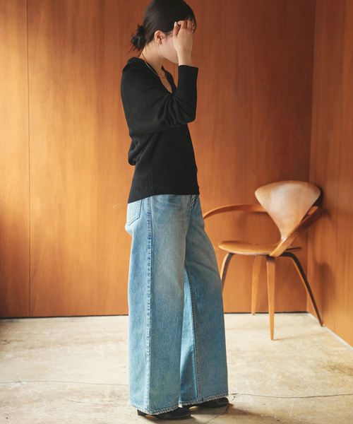 plage（プラージュ）の「LE PETIT PULLE / ル プティ プレ 別注 TULIP COLLAR カーディガン（カーディガン/ボレロ・レディース・ブラック/タン/ホワイト・FREE）」の8枚目の写真