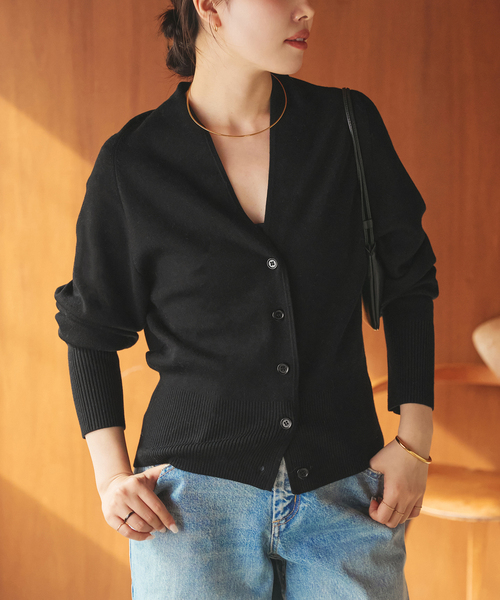 plage（プラージュ）の「LE PETIT PULLE / ル プティ プレ 別注 TULIP COLLAR カーディガン（カーディガン/ボレロ・レディース・ブラック/タン/ホワイト・FREE）」の11枚目の写真